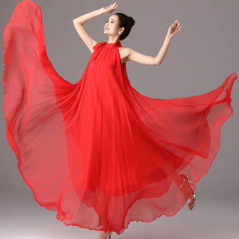 Φόρεμα μακρύ με halter λαιμό, Α-γραμμής σιλουέτα, χωρίς μανίκια, ελαστική μέση, πολυεστέρας