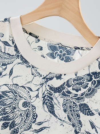 Női hosszú ruha Mulberry selyemből virágos mintával, A-vonalú szabás, kerek nyak, ujj nélküli