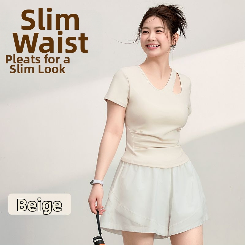 Tricou din poliester, conținut 80-90% poliester, mâneci scurte, guler rotund, stil dulce