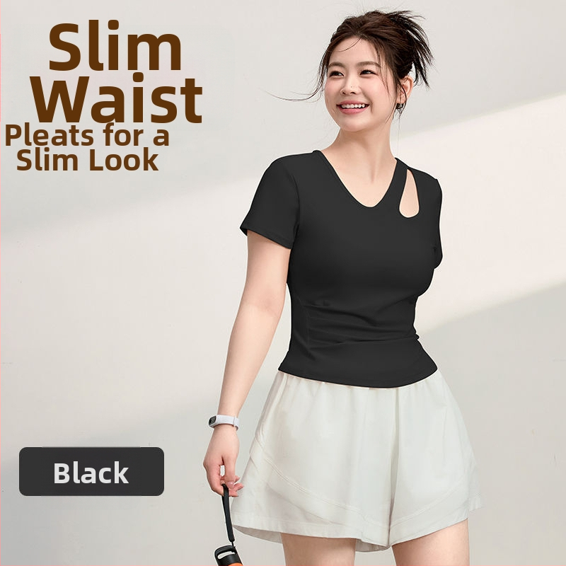 Tricou din poliester, conținut 80-90% poliester, mâneci scurte, guler rotund, stil dulce