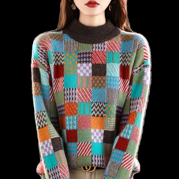 Poliesterska majica s kapuljom, mrežasti uzorak, mali turtleneck, dugi rukavi, šivanje pločastih dijelova, 90–95% poliestera, proljeće 2025
