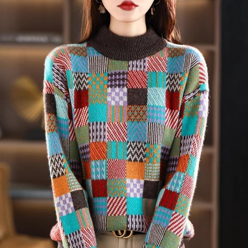 Poliesterska majica s kapuljom, mrežasti uzorak, mali turtleneck, dugi rukavi, šivanje pločastih dijelova, 90–95% poliestera, proljeće 2025