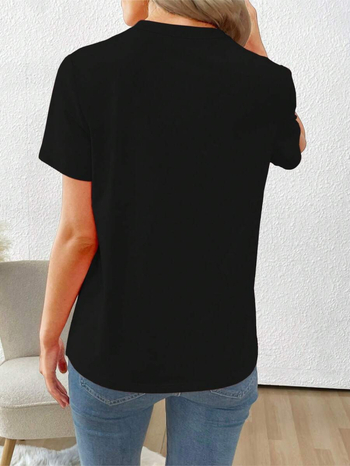 Ženski T-shirt kratkih rukava u Y2K street stilu, široka silueta, okrugli izrez, retro otisak