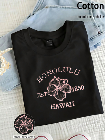 Ženski T-shirt kratkih rukava u Y2K street stilu, široka silueta, okrugli izrez, retro otisak