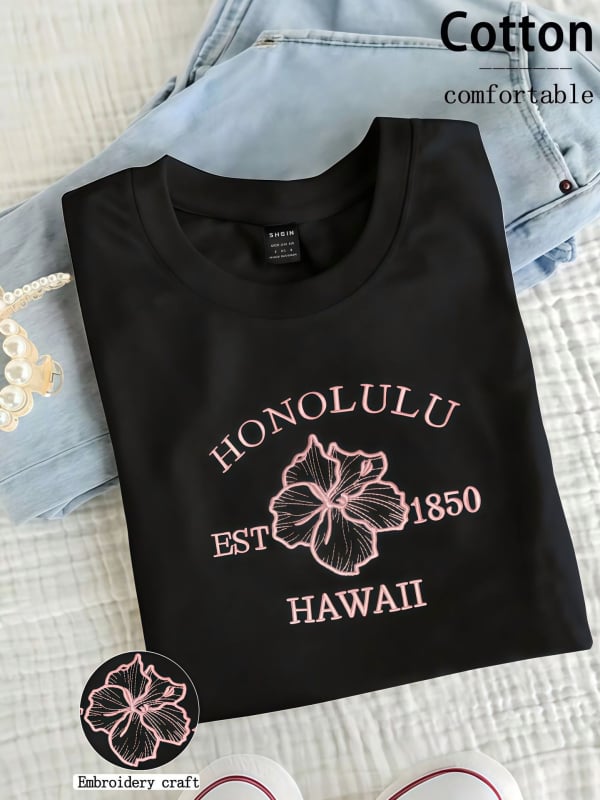 Ženski T-shirt kratkih rukava u Y2K street stilu, široka silueta, okrugli izrez, retro otisak