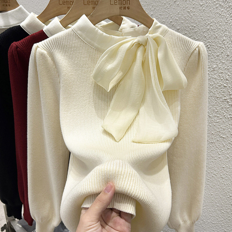 Pletený sveter z viskózového vlákna, so šálovým golierom, úzky strih, dlhé rukávy