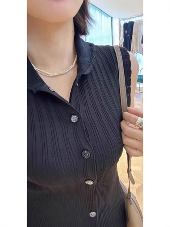 Kötött ruha V-nyakkal, A-vonalú hosszú ruhadarab, hosszú ujjú, magas derék (Ice Silk anyag, poliészter/nylon)