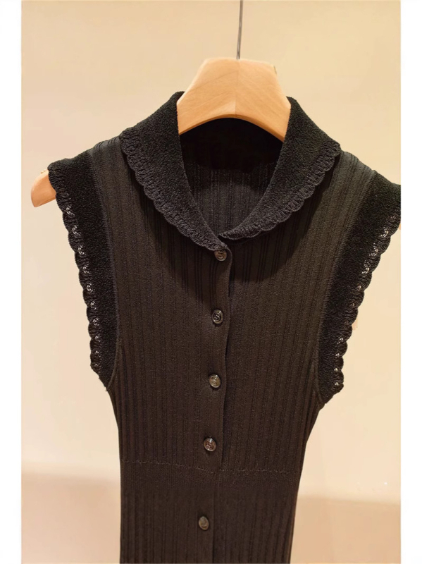 Kötött ruha V-nyakkal, A-vonalú hosszú ruhadarab, hosszú ujjú, magas derék (Ice Silk anyag, poliészter/nylon)