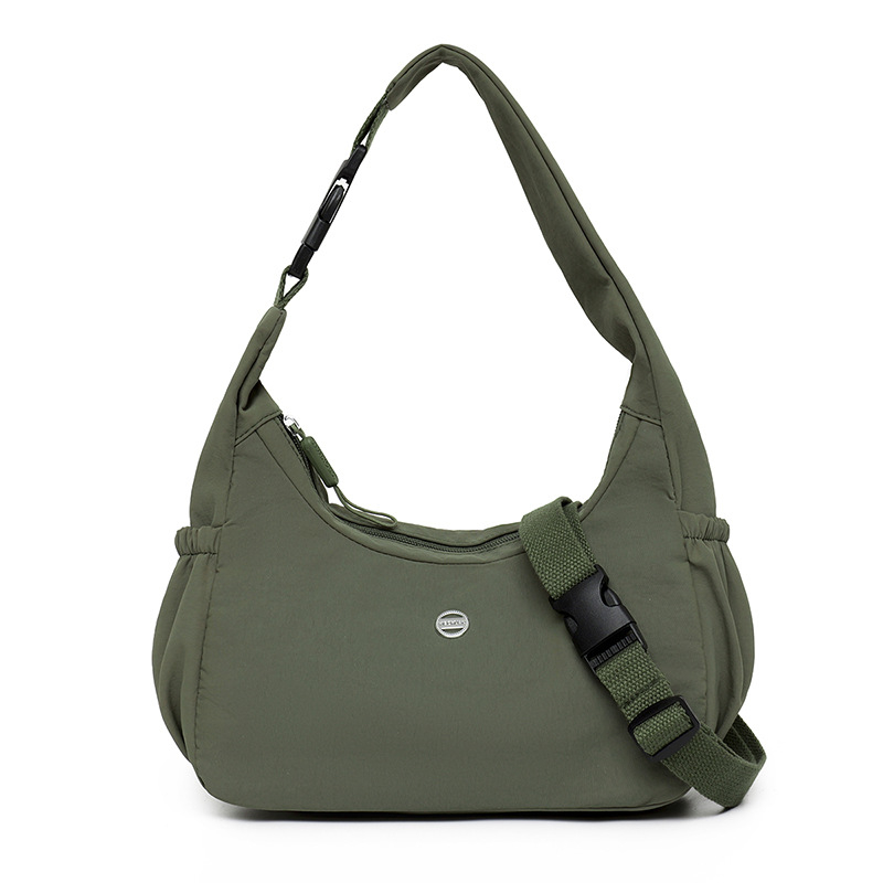 Ženska crossbody torbica, najlon, gradski stil, horizontalni kvadratni oblik, zatvarač, unutarnji džepovi za telefon i dokumente