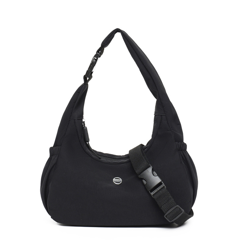 Ženska crossbody torbica, najlon, gradski stil, horizontalni kvadratni oblik, zatvarač, unutarnji džepovi za telefon i dokumente