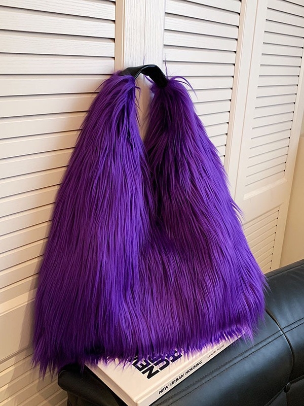 Geantă tote din pluș, formă de dumpling, închidere magnetică, căptușeală din piele sintetică, buzunar intern pentru telefon, fără curea, pentru utilizare zilnică, lansare iarna 2023