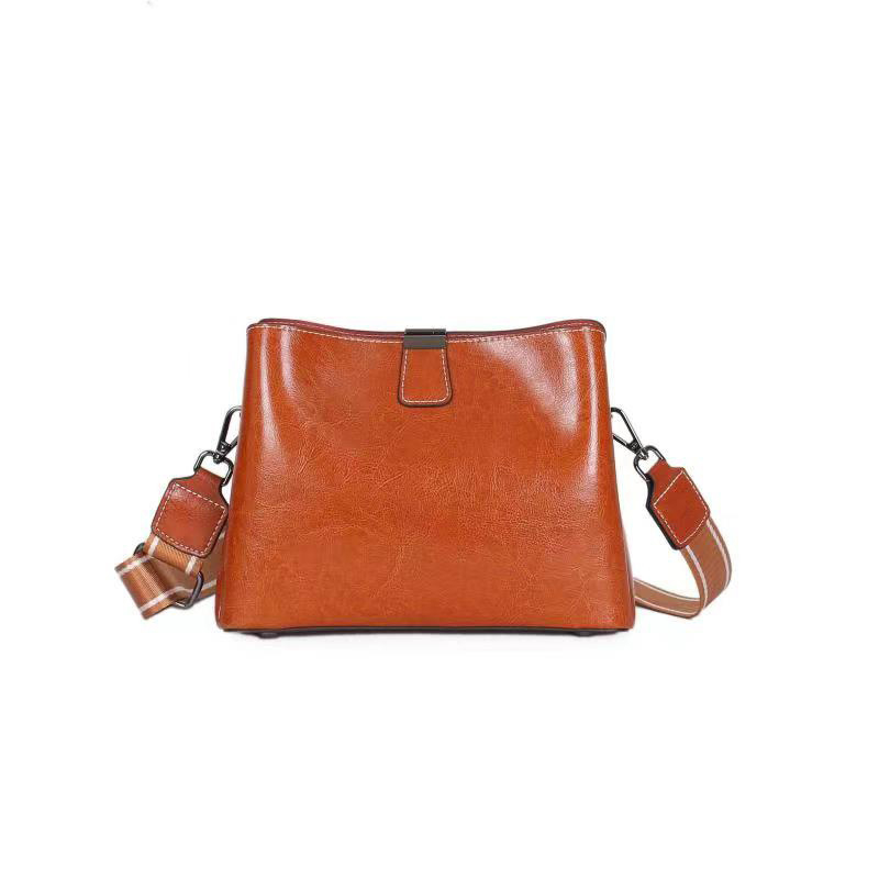 Geantă crossbody din piele naturală pentru femei, piele cu luciu cerat uleios, capacitate mare, formă pătrată orizontală, închidere cu fermoar