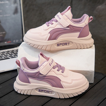 Dječje tenisice za djevojčice s niskim gornjim dijelom, Velcro zatvarač, PU gornji dio, gumeni potplat, vodootporne, protuklizne, tekstilna uložak