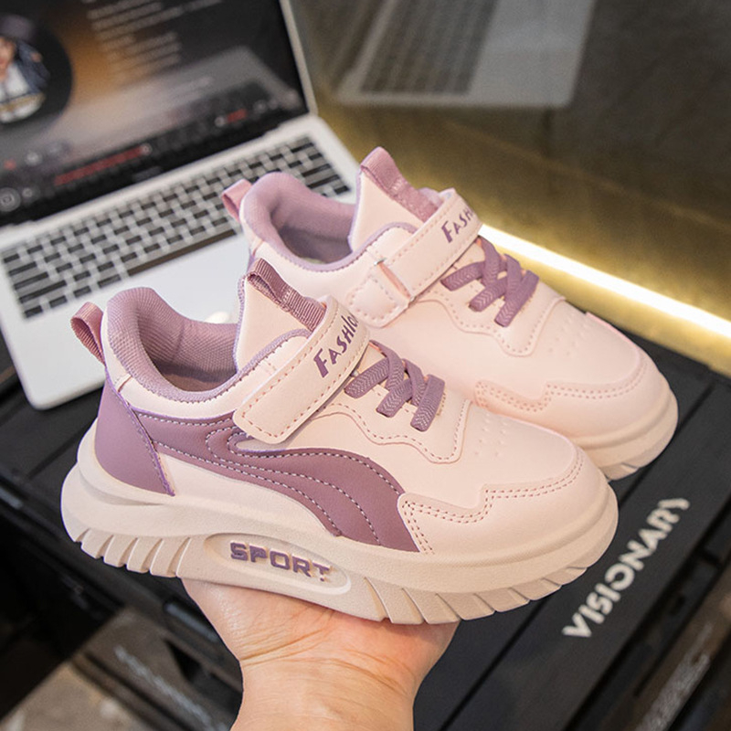 Dječje tenisice za djevojčice s niskim gornjim dijelom, Velcro zatvarač, PU gornji dio, gumeni potplat, vodootporne, protuklizne, tekstilna uložak