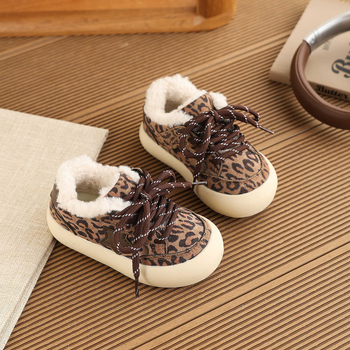 Dječje tenisice s Velcro kopčanjem i debelim đonom, gornji dio od umjetne kože, protuklizne, održavaju toplinu, otporne na habanje, za uzrast 4–12, jesen–zima