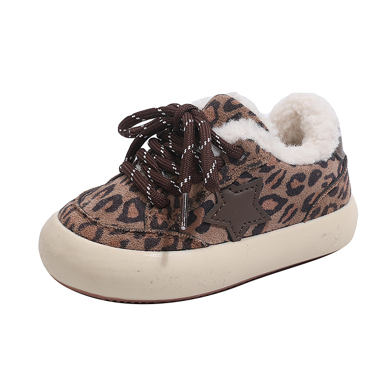 Dječje tenisice s Velcro kopčanjem i debelim đonom, gornji dio od umjetne kože, protuklizne, održavaju toplinu, otporne na habanje, za uzrast 4–12, jesen–zima