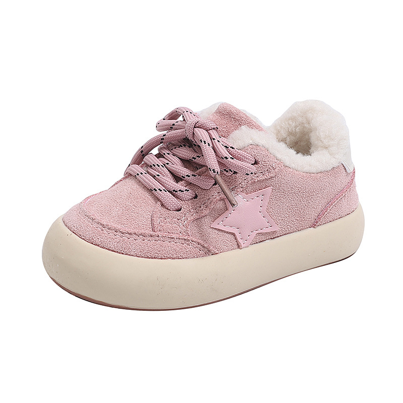Dječje tenisice s Velcro kopčanjem i debelim đonom, gornji dio od umjetne kože, protuklizne, održavaju toplinu, otporne na habanje, za uzrast 4–12, jesen–zima