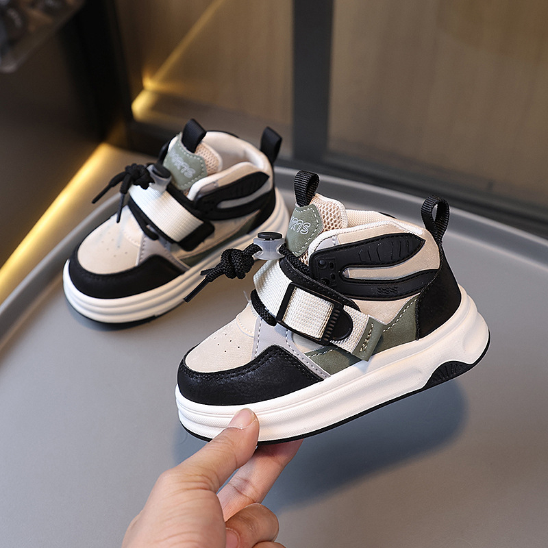 Dječje trkaće tenisice s Velcro kopčom, PU gornji dio, prozračne i otporne, gumena đon, unisex, za proljeće i jesen