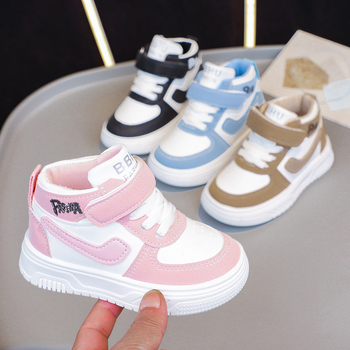 Dječje visoke tenisice s PU gornjim dijelom, gumom potplatom, Velcro zatvaračem, za uzrast 1–6 godina