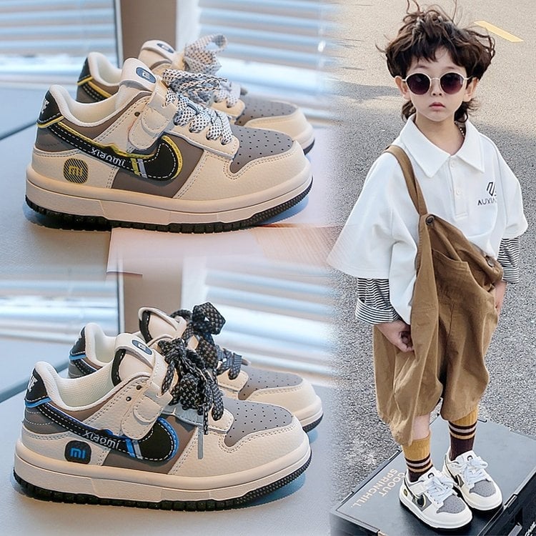 Dječje tenisice s debelim potplatom i Velcro zatvaračem, unisex, prugasti uzorak, PU gornji dio i gumeni potplat, Korejska verzija, niski vrh, za zimu, zimu, proljeće i jesen