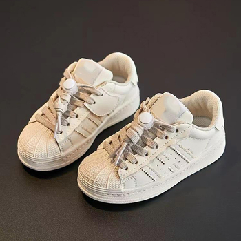 Xinzu Djeca Dad Shoes - Gornji dio od bivlje kože, gumeni potplat, prednje kopčanje, prozračan, protuklizno
