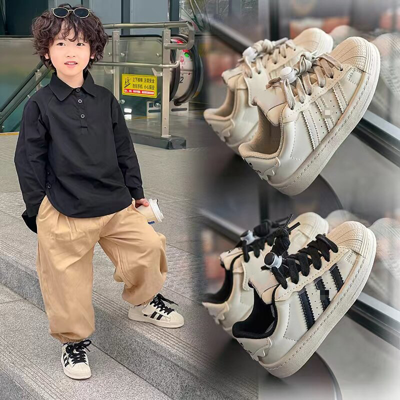 Xinzu Djeca Dad Shoes - Gornji dio od bivlje kože, gumeni potplat, prednje kopčanje, prozračan, protuklizno