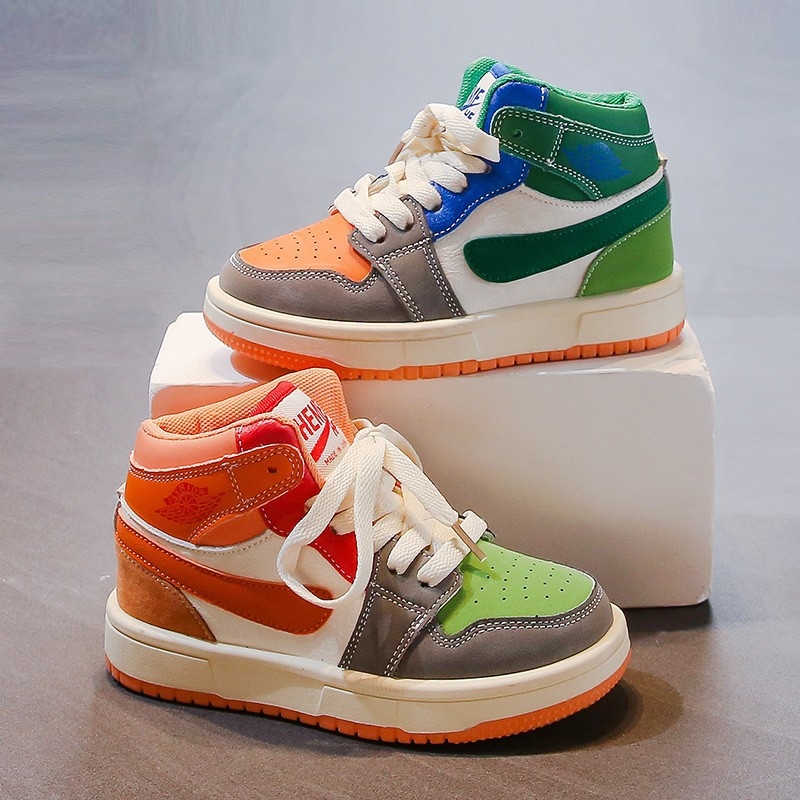 Dječje tenisice za trčanje - inspirirane korejskim modnim stilom, prozračan PU gornji dio, Velcro zatvarač, gumeni potplat, protuklizno, jesen 2024