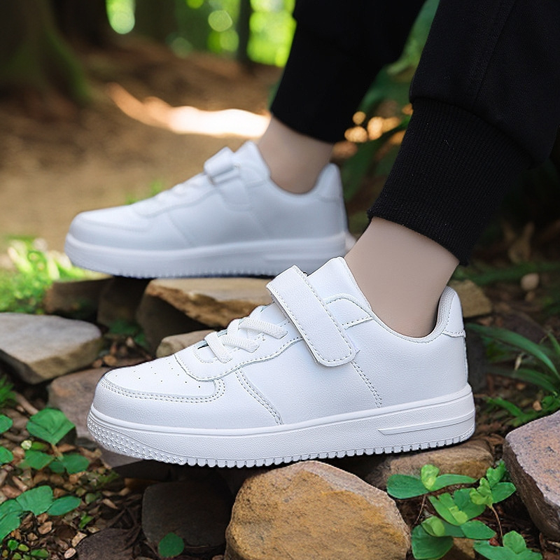 Dječje tenisice za trčanje s umjetnom kožom, prozračne, lagane, protuklizne, zatvaranje na Velcro traku