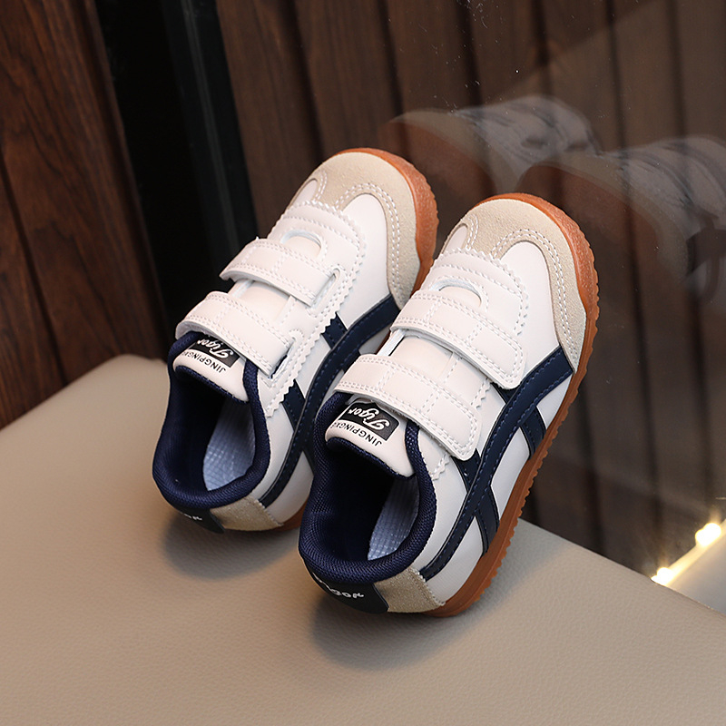 Dječje casual tenisice za svakodnevnu upotrebu s gornjim dijelom od mikrofibre kože, potplata od teleće tetive, Velcro zatvarač, prozračnje, otporne na klizanje i izdržljive za proljeće i jesen.