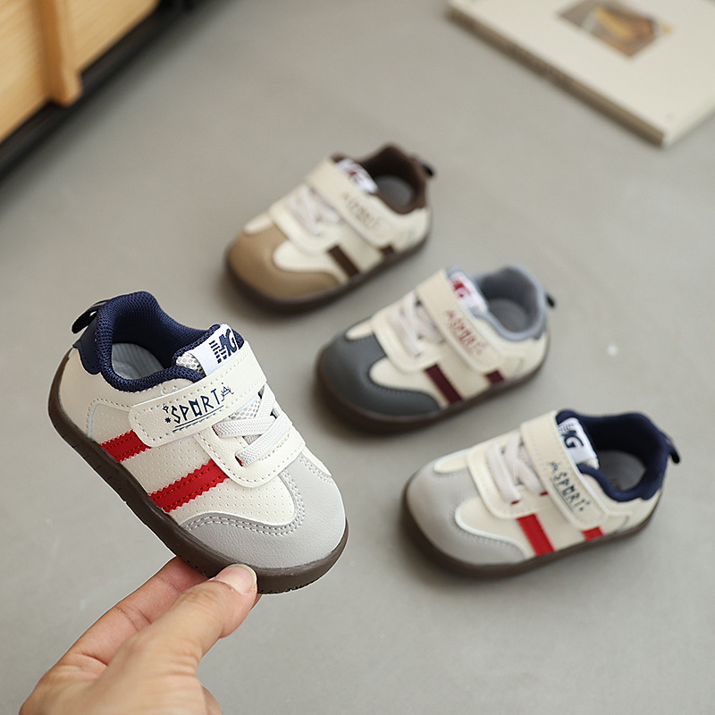 Cipele za hodanje za bebe - Unisex, gornji dio od sintetičke kože, prozračne, mekana potplata, zatvaranje na Velcro