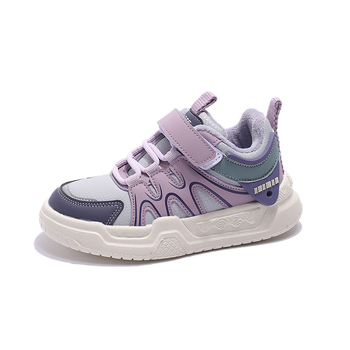 Gyerekek téli cipő fleeces bélésse, Velcro-zárás, PU felső, EVA talp, csíkos mintázat