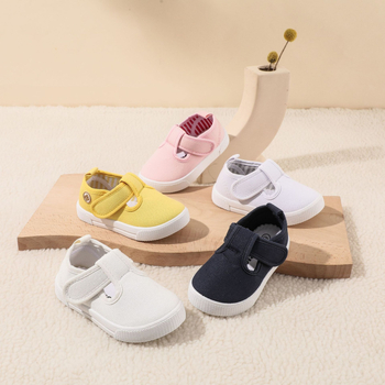 Dječje platnene tenisice u korejskom stilu, unisex, mekane potplate, unutarnje tenisice za bebe i malu djecu, bijele