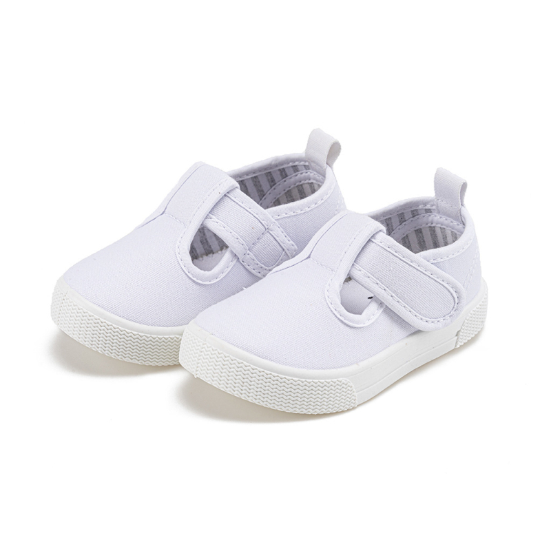 Dječje platnene tenisice u korejskom stilu, unisex, mekane potplate, unutarnje tenisice za bebe i malu djecu, bijele