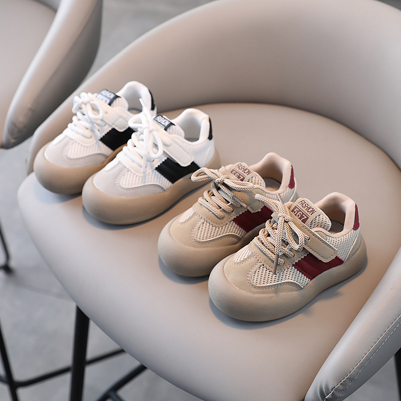 Unisex tenisice za bebe s prozračnom mrežicom, niski gornji dio, Velcro kopčama, prugasti uzorak, za djecu 12–36 mjeseci
