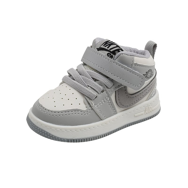 Gyerekeknek való kosárlabdacipő, műbőr felsőrész, Velcro zárás, vízálló és könnyű, tavasz–ősz, bőrtalp