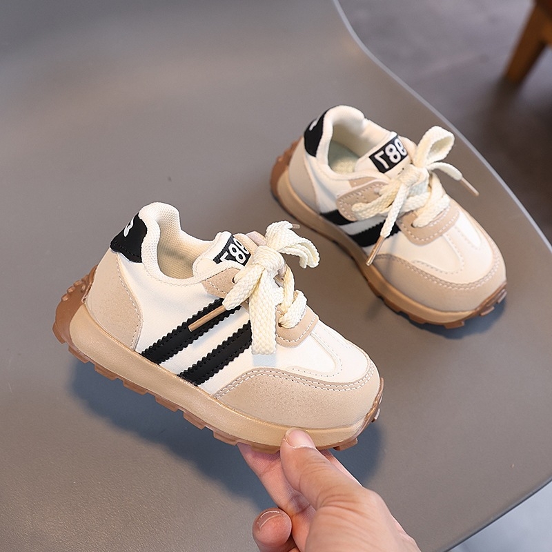 Pantofi sport pentru copii, stil coreean, cu Velcro – unisex, partea superioară PU, talpă din cauciuc, impermeabili, antiderapți, primăvară-toamnă