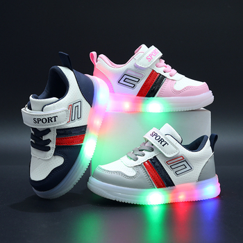 Dječje tenisice s Velcro remenom i LED svjetlima – unisex, proljeće 2023