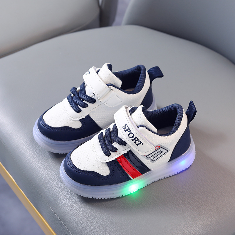 Dječje tenisice s Velcro remenom i LED svjetlima – unisex, proljeće 2023
