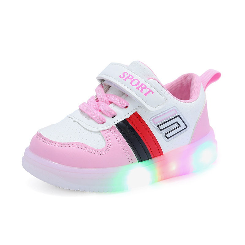 Dječje tenisice s Velcro remenom i LED svjetlima – unisex, proljeće 2023