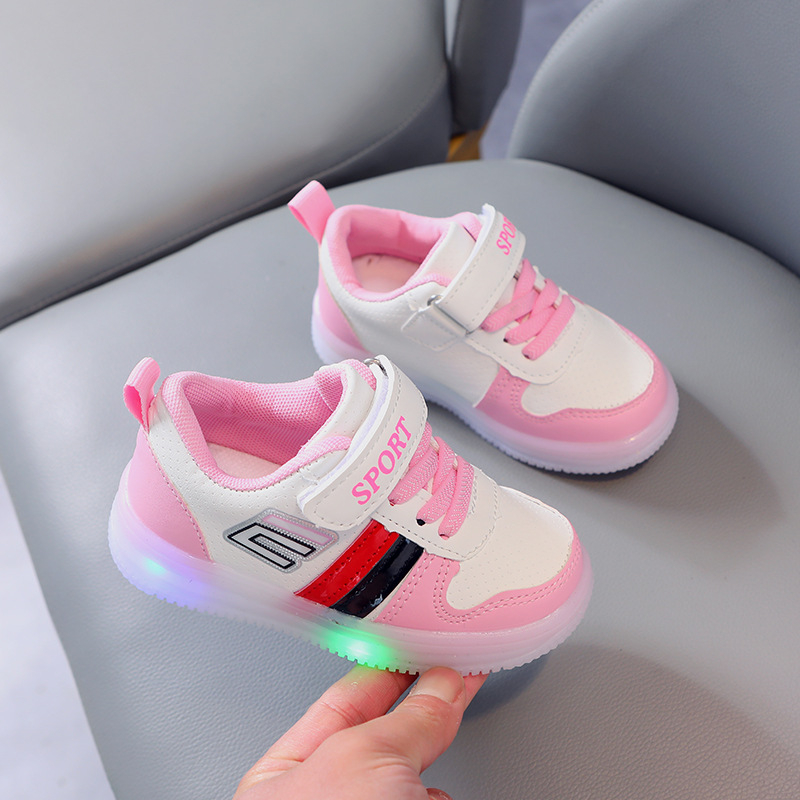 Dječje tenisice s Velcro remenom i LED svjetlima – unisex, proljeće 2023