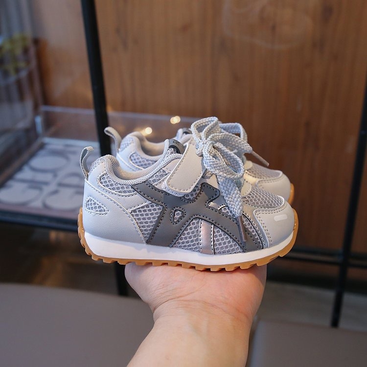 Unisex sportske casual tenisice s mekim potplatom, mrežasti gornji dio, Velcro zatvarač, prozračne, otporne na klizanje, izdržljive, niski kroj, za proljeće i jesen, za djecu 1–6 godina.