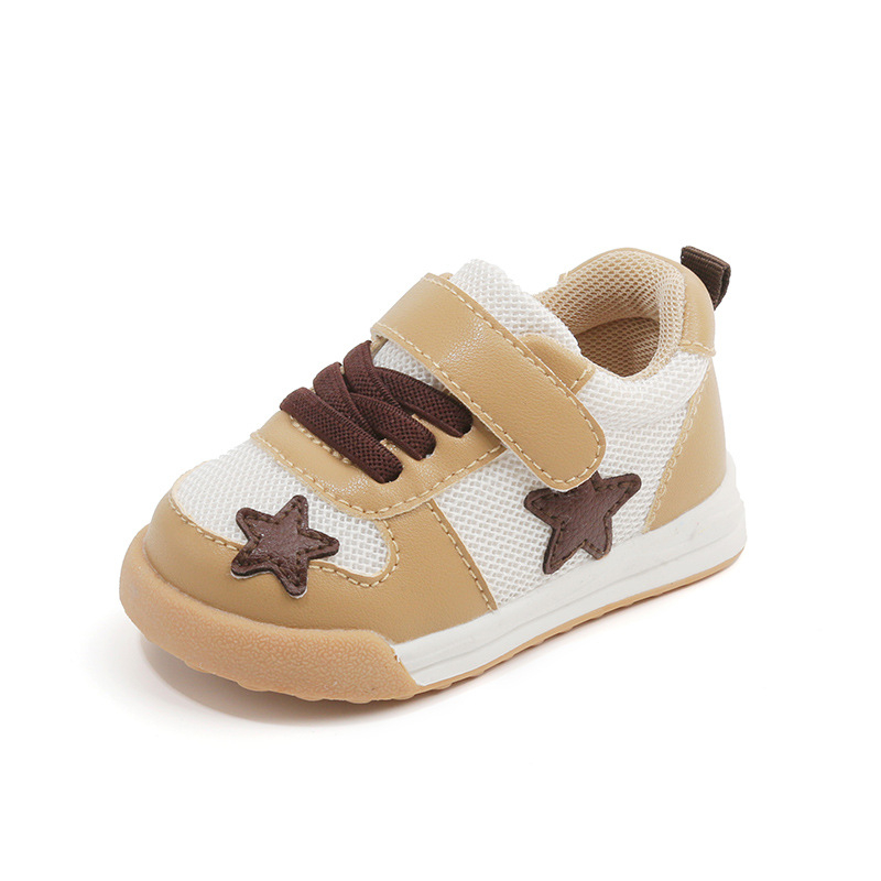 Xiaoxiao tenisice za bebe 1–2 godine, PU koža gornji dio, mekana gumena potplata, protuklizne, prozračne, unisex sportske tenisice s Velcro zatvaračem