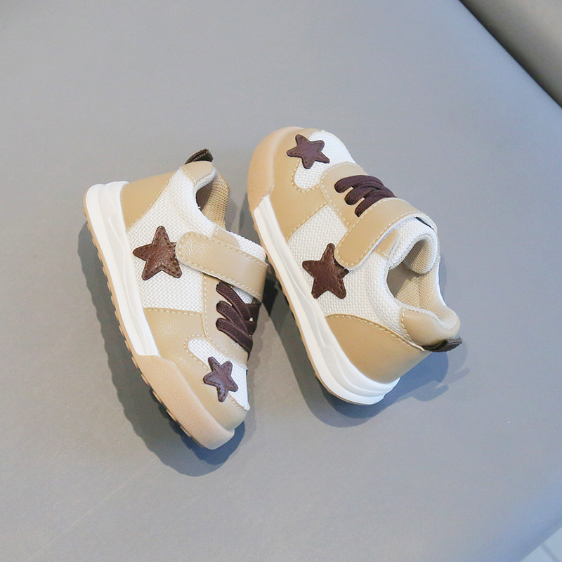 Xiaoxiao tenisice za bebe 1–2 godine, PU koža gornji dio, mekana gumena potplata, protuklizne, prozračne, unisex sportske tenisice s Velcro zatvaračem