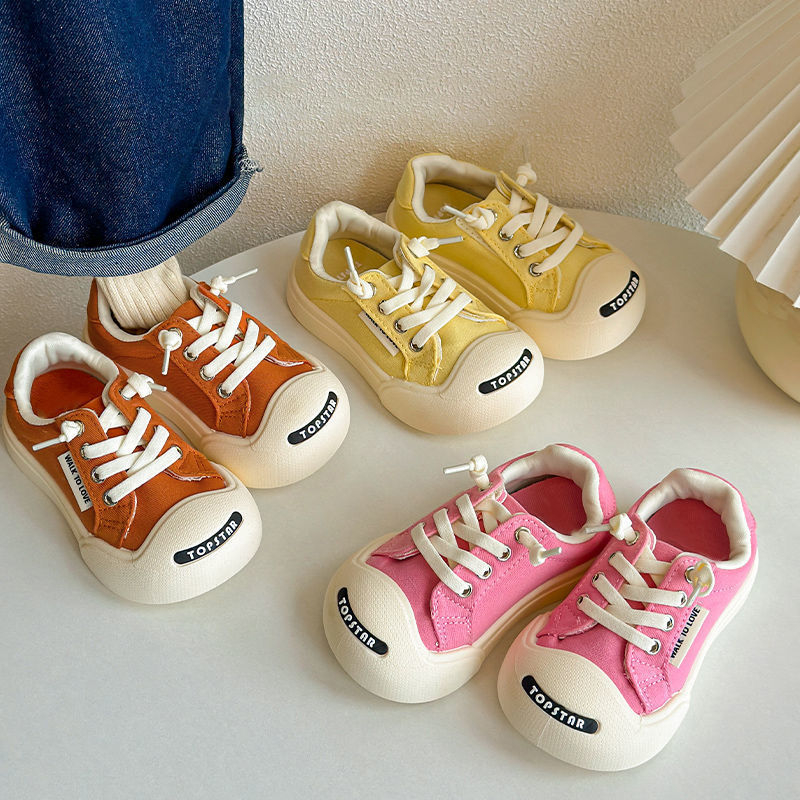 Dječje platnene tenisice s Velcro trakom, proljeće–jesen, unisex, bijele, korejski stil