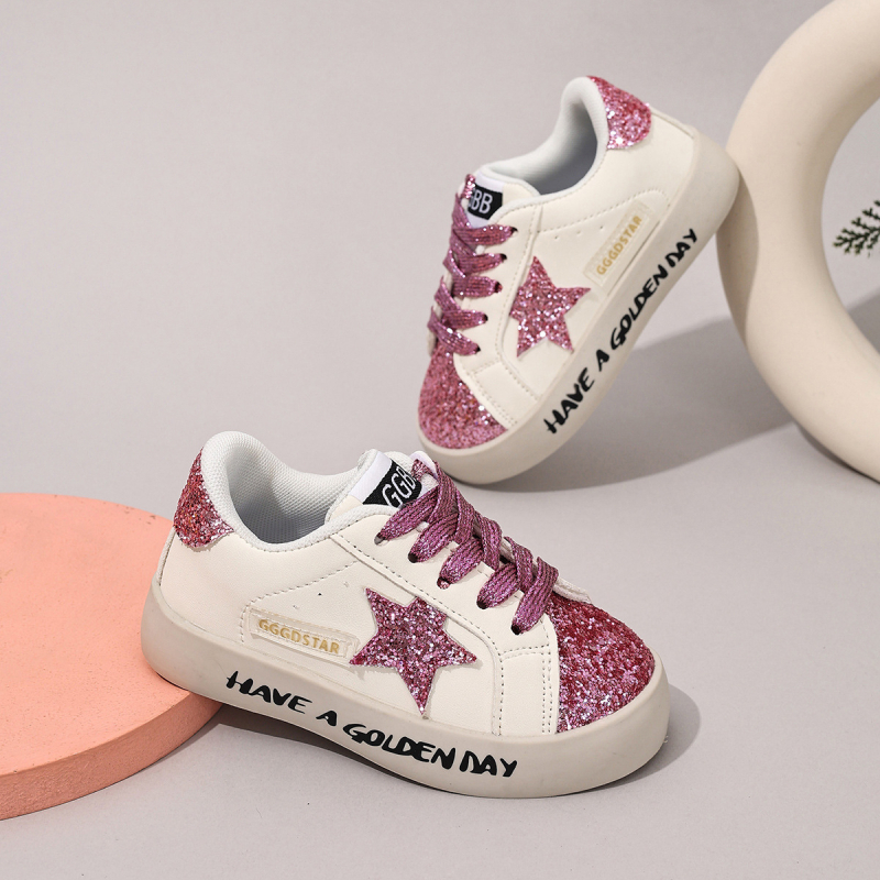 25 dječjih tenisica s petokrakom zvijezdom, slatke svakodnevne bijele tenisice za djecu, niski vrh, kopča Velcro, unisex
