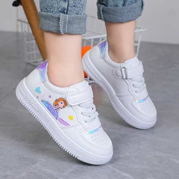 Dječje tenisice za djevojčice s mekanim potplatom, prozračne, casual stil, stil princeze, bijele