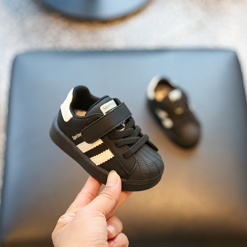 Cipele za hodanje bebama 12–36 mjeseci – shell toe, mekana potplat, Velcro, dišni mikrovlaknasti kožni gornji dio, niski kroj, unisex, proljeće i jesen