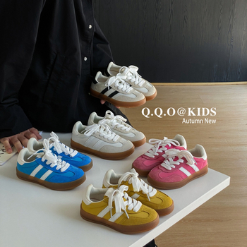 QQO dječje tenisice za treninge, jesen 2024, candy boje, retro velur casual tenisice za dječake i djevojčice