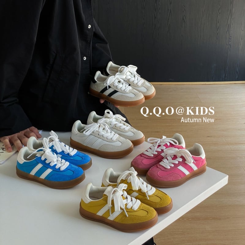 QQO dječje tenisice za treninge, jesen 2024, candy boje, retro velur casual tenisice za dječake i djevojčice