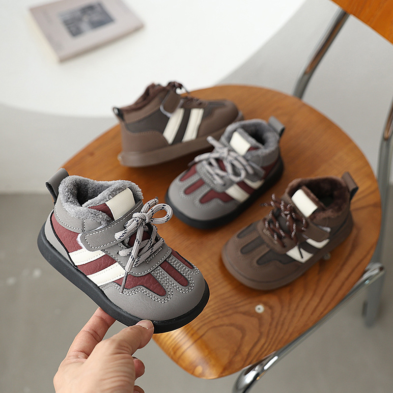 Dječje zimske tenisice s flis podstavom, za uzrast 1–6 godina, unisex, protivklizne i tople, casual tenisice s Velcro zatvaračem